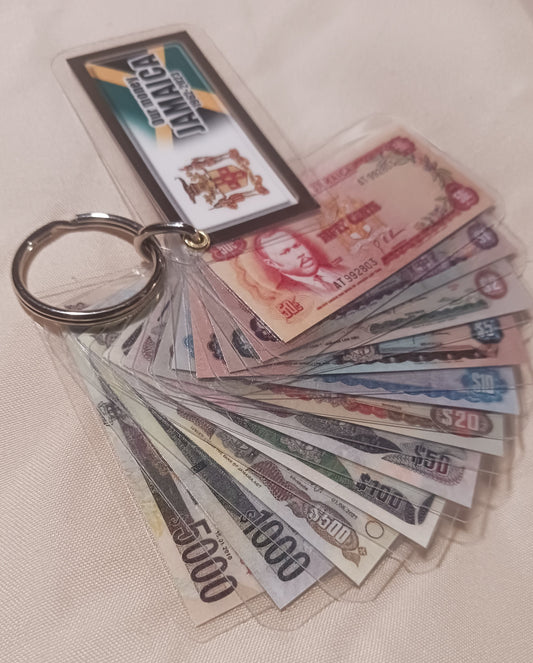 Jamaican Money Keychain fold out