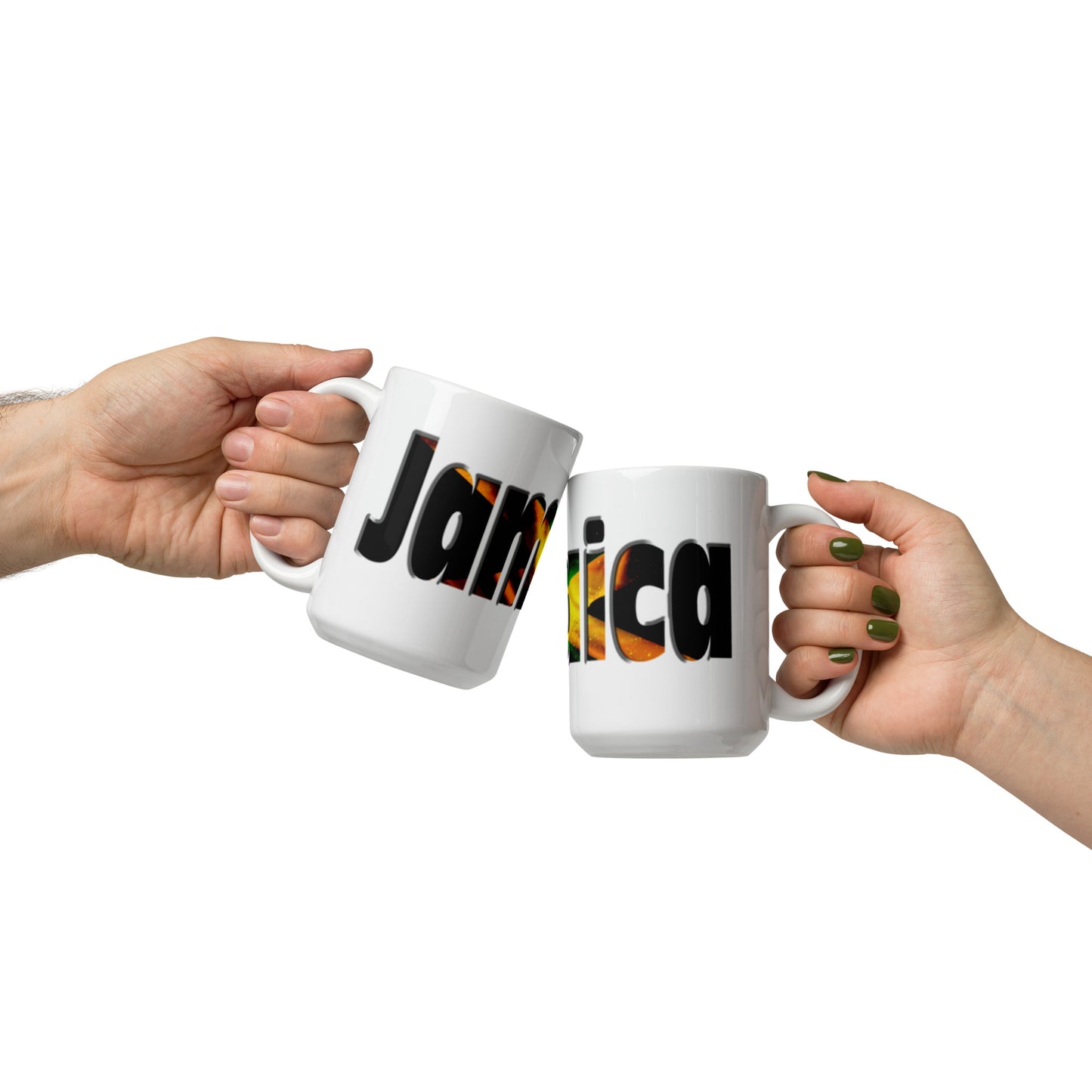 Jamaica White glossy mug